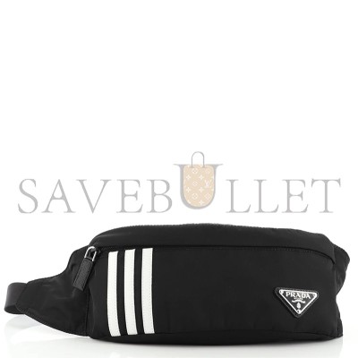 PRADA X ADIDAS BLACK NYLON BELT BAG 2VL034 (26*12cm) 